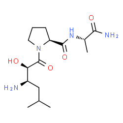 ChemSpider 2D Image | 1-[(2R,3R)-3-Amino-2-hydroxy-5-methylhexanoyl]-L-prolyl-L-alaninamide | C15H28N4O4