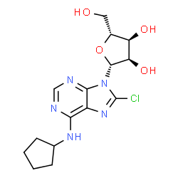 ChemSpider 2D Image | 8-Chloro-N-cyclopentyladenosine | C15H20ClN5O4