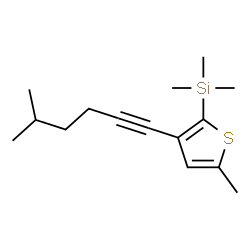 ChemSpider 2D Image | Trimethyl[5-methyl-3-(5-methyl-1-hexyn-1-yl)-2-thienyl]silane | C15H24SSi