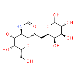 ChemSpider 2D Image | N-[(2S,3R,4R,5R,6R)-4,5-Dihydroxy-6-(hydroxymethyl)-2-{2-[(2R,3R,4S,5R)-3,4,5,6-tetrahydroxytetrahydro-2H-pyran-2-yl]ethyl}tetrahydro-2H-pyran-3-yl]acetamide | C15H27NO10