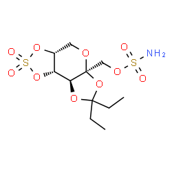 ChemSpider 2D Image | [(3aR,5aS,8aS,8bS)-7,7-Diethyl-2,2-dioxidotetrahydro-5aH-[1,3,2]dioxathiolo[4,5-d][1,3]dioxolo[4,5-b]pyran-5a-yl]methyl sulfamate | C11H19NO10S2