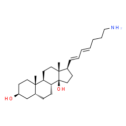ChemSpider 2D Image | (3S,5R,8R,9S,10S,13R,14S,17R)-17-[(1E,3E)-7-Amino-1,3-heptadien-1-yl]-10,13-dimethylhexadecahydro-14H-cyclopenta[a]phenanthrene-3,14-diol | C26H43NO2