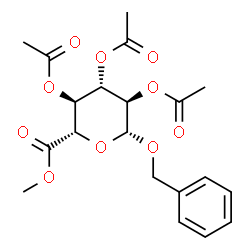 ChemSpider 2D Image | Benzyl methyl 2,3,4-tri-O-acetyl-beta-D-glucopyranosiduronate | C20H24O10