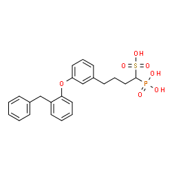 ChemSpider 2D Image | 4-[3-(2-Benzylphenoxy)phenyl]-1-phosphono-1-butanesulfonic acid | C23H25O7PS