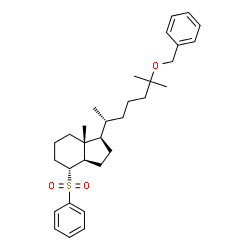ChemSpider 2D Image | (1R,3aR,4R,7aR)-1-[(2R)-6-(Benzyloxy)-6-methyl-2-heptanyl]-7a-methyl-4-(phenylsulfonyl)octahydro-1H-indene | C31H44O3S