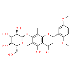 ChemSpider 2D Image | (2S)-2-(2,5-Dimethoxyphenyl)-5-hydroxy-6,8-dimethyl-4-oxo-3,4-dihydro-2H-chromen-7-yl beta-D-glucopyranoside | C25H30O11