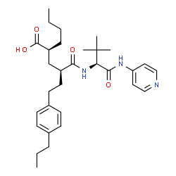 ChemSpider 2D Image | (2S,4R)-2-Butyl-4-{[(2S)-3,3-dimethyl-1-oxo-1-(4-pyridinylamino)-2-butanyl]carbamoyl}-6-(4-propylphenyl)hexanoic acid | C31H45N3O4