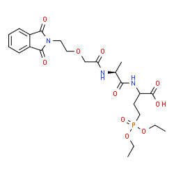 ChemSpider 2D Image | 4-(Diethoxyphosphoryl)-2-[(N-{[2-(1,3-dioxo-1,3-dihydro-2H-isoindol-2-yl)ethoxy]acetyl}-L-alanyl)amino]butanoic acid | C23H32N3O10P