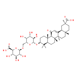 ChemSpider 2D Image | (3beta,18alpha)-30-Hydroxy-11,30-dioxoolean-12-en-3-yl 6-O-beta-D-glucopyranuronosyl-beta-D-galactopyranoside | C42H64O15