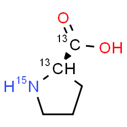ChemSpider 2D Image | L-(2-~13~C_2_,~15~N)Proline | C313C2H915NO2