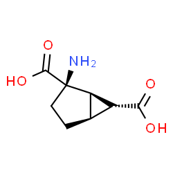 ChemSpider 2D Image | (1R,2R,5S,6R)-2-Aminobicyclo[3.1.0]hexane-2,6-dicarboxylic acid | C8H11NO4
