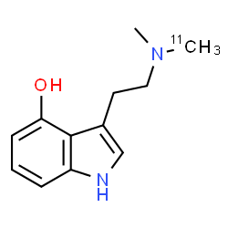 ChemSpider 2D Image | 3-(2-{Methyl[(~11~C)methyl]amino}ethyl)-1H-indol-4-ol | C1111CH16N2O