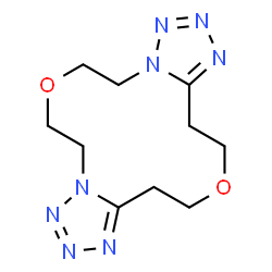 ChemSpider 2D Image | 5,6,8,9,14,15,17,18-Octahydrobistetrazolo[1,5-d:5',1'-k][1,8,4,12]dioxadiazacyclotetradecine | C10H16N8O2