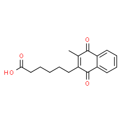 ChemSpider 2D Image | 6-(3-Methyl-1,4-dioxo-1,4-dihydro-2-naphthalenyl)hexanoic acid | C17H18O4