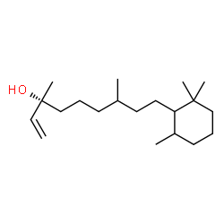 ChemSpider 2D Image | (3R)-3,7-Dimethyl-9-(2,2,6-trimethylcyclohexyl)-1-nonen-3-ol | C20H38O