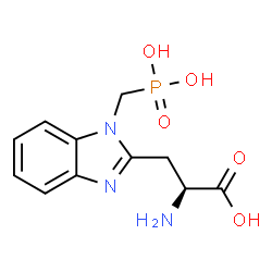ChemSpider 2D Image | 3-[1-(Phosphonomethyl)-1H-benzimidazol-2-yl]-L-alanine | C11H14N3O5P