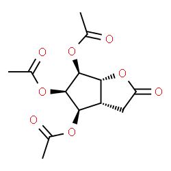ChemSpider 2D Image | (3aR,4R,5R,6S,6aR)-2-Oxohexahydro-2H-cyclopenta[b]furan-4,5,6-triyl triacetate | C13H16O8