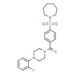 ChemSpider 2D Image | [4-(1-Azepanylsulfonyl)phenyl][4-(2-fluorophenyl)-1-piperazinyl]methanone | C23H28FN3O3S