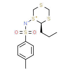ChemSpider 2D Image | [(4-Methylphenyl)sulfonyl][(2R)-2-propyl-1,3,5-trithian-1-ium-1-yl]azanide | C13H19NO2S4