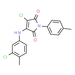 ChemSpider 2D Image | 3-Chloro-4-[(3-chloro-4-methylphenyl)amino]-1-(4-methylphenyl)-1H-pyrrole-2,5-dione | C18H14Cl2N2O2