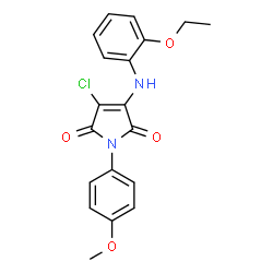 ChemSpider 2D Image | 3-Chloro-4-[(2-ethoxyphenyl)amino]-1-(4-methoxyphenyl)-1H-pyrrole-2,5-dione | C19H17ClN2O4