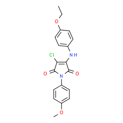 ChemSpider 2D Image | 3-Chloro-4-[(4-ethoxyphenyl)amino]-1-(4-methoxyphenyl)-1H-pyrrole-2,5-dione | C19H17ClN2O4