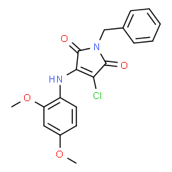 ChemSpider 2D Image | 1-Benzyl-3-chloro-4-[(2,4-dimethoxyphenyl)amino]-1H-pyrrole-2,5-dione | C19H17ClN2O4