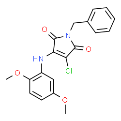 ChemSpider 2D Image | 1-Benzyl-3-chloro-4-[(2,5-dimethoxyphenyl)amino]-1H-pyrrole-2,5-dione | C19H17ClN2O4