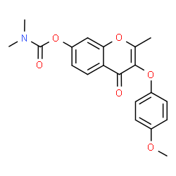 ChemSpider 2D Image | 3-(4-Methoxyphenoxy)-2-methyl-4-oxo-4H-chromen-7-yl dimethylcarbamate | C20H19NO6