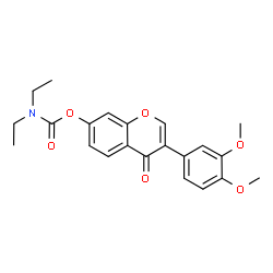 ChemSpider 2D Image | 3-(3,4-Dimethoxyphenyl)-4-oxo-4H-chromen-7-yl diethylcarbamate | C22H23NO6
