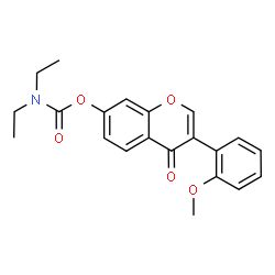 ChemSpider 2D Image | 3-(2-Methoxyphenyl)-4-oxo-4H-chromen-7-yl diethylcarbamate | C21H21NO5