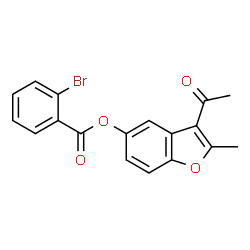 ChemSpider 2D Image | 3-Acetyl-2-methyl-1-benzofuran-5-yl 2-bromobenzoate | C18H13BrO4