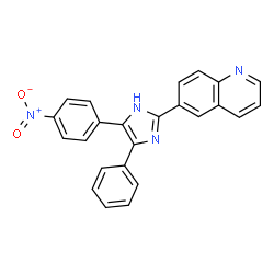 ChemSpider 2D Image | 6-[5-(4-Nitrophenyl)-4-phenyl-1H-imidazol-2-yl]quinoline | C24H16N4O2
