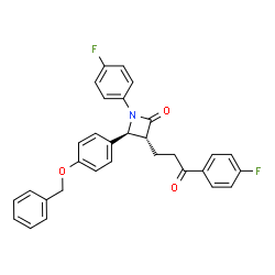 ChemSpider 2D Image | (3R,4S)-4-(4-(benzyloxy)phenyl)-1-(4-fluorophenyl)-3-(3-(4-fluorophenyl)-3-oxopropyl)azetidin-2-one | C31H25F2NO3