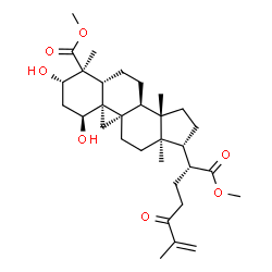 ChemSpider 2D Image | Dimethyl (1alpha,3beta,9beta)-1,3-dihydroxy-24-oxo-9,19-cyclolanost-25-ene-21,28-dioate | C32H48O7