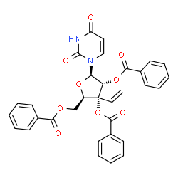 ChemSpider 2D Image | 2',3',5'-Tri-O-benzoyl-3'-C-vinyluridine | C32H26N2O9