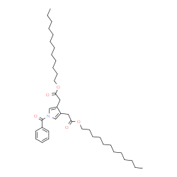 ChemSpider 2D Image | Didodecyl 2,2'-(1-benzoyl-1H-pyrrole-3,4-diyl)diacetate | C39H61NO5