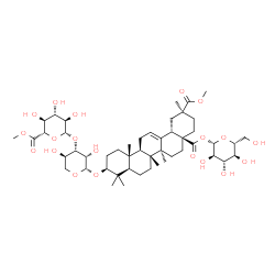 ChemSpider 2D Image | 1-O-[(3beta)-30-Methoxy-3-{[3-O-(6-methyl-beta-D-glucopyranuronosyl)-beta-D-lyxopyranosyl]oxy}-28,30-dioxoolean-12-en-28-yl]-beta-D-glucopyranose | C49H76O20