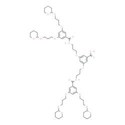 ChemSpider 2D Image | 3,5-bis[3-[[3,5-bis(3-tetrahydropyran-2-yloxypropoxy)benzoyl]amino]propoxy]benzoic acid | C59H84N2O18