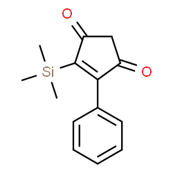 ChemSpider 2D Image | 4-Phenyl-5-(trimethylsilyl)-4-cyclopentene-1,3-dione | C14H16O2Si