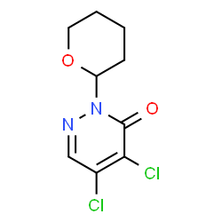 ChemSpider 2D Image | 4,5-Dichloro-2-(tetrahydro-2H-pyran-2-yl)-3(2H)-pyridazinone | C9H10Cl2N2O2