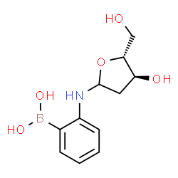 ChemSpider 2D Image | 2-Deoxy-N-[2-(dihydroxyboryl)phenyl]-D-erythro-pentofuranosylamine | C11H16BNO5