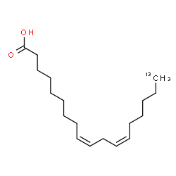 ChemSpider 2D Image | (9Z,12Z)-(18-~13~C)-9,12-Octadecadienoic acid | C1713CH32O2
