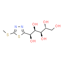 ChemSpider 2D Image | (1R)-1-C-[5-(Methylsulfanyl)-1,3,4-thiadiazol-2-yl]-D-arabinitol | C8H14N2O5S2