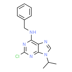 ChemSpider 2D Image | N-Benzyl-2-chloro-9-isopropyl-9H-purin-6-amine | C15H16ClN5