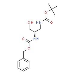ChemSpider 2D Image | Benzyl 2-methyl-2-propanyl [(2S)-3-hydroxy-1,2-propanediyl]biscarbamate | C16H24N2O5