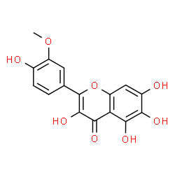 ChemSpider 2D Image | 3,5,6,7-Tetrahydroxy-2-(4-hydroxy-3-methoxyphenyl)-4H-chromen-4-one | C16H12O8