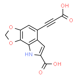 ChemSpider 2D Image | 5-(Carboxyethynyl)-8H-[1,3]dioxolo[4,5-g]indole-7-carboxylic acid | C13H7NO6