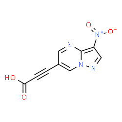 ChemSpider 2D Image | 3-(3-Nitropyrazolo[1,5-a]pyrimidin-6-yl)-2-propynoic acid | C9H4N4O4