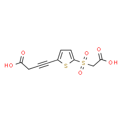 ChemSpider 2D Image | 4-{5-[(Carboxymethyl)sulfonyl]-2-thienyl}-3-butynoic acid | C10H8O6S2